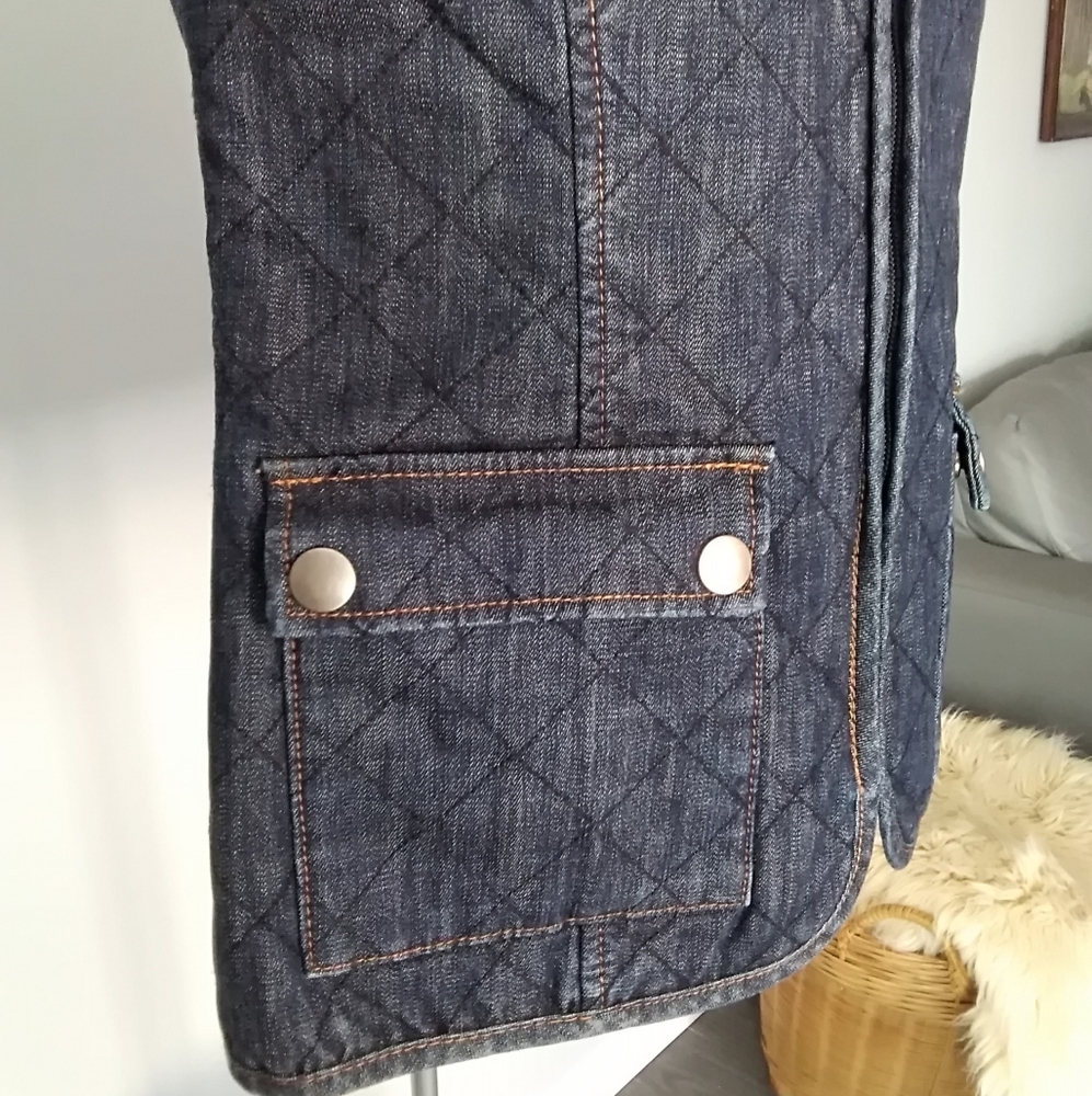 Quilted Denim Vest NWOT - Picture 6 of 8